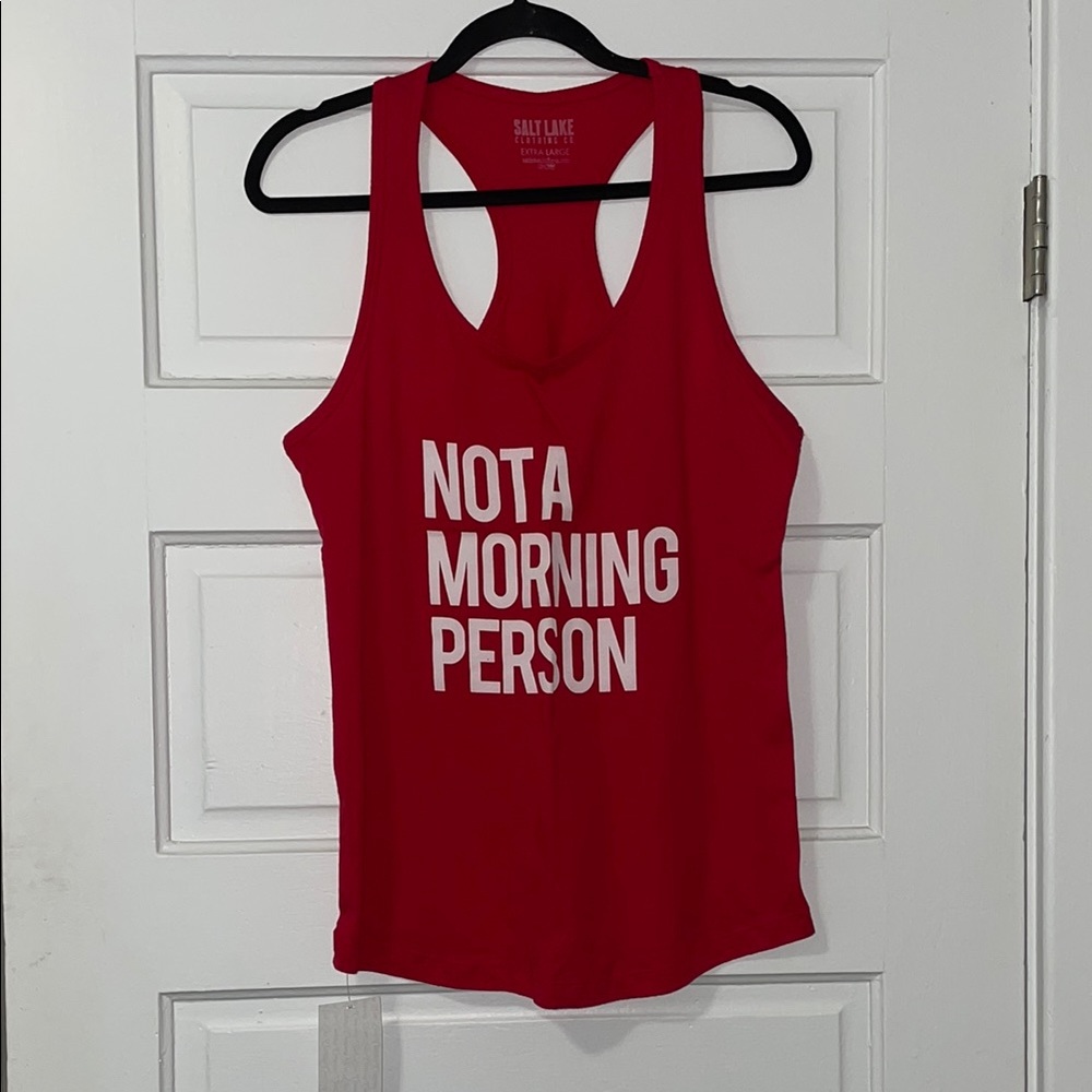 Salt Lake Clothing Red Not A Morning Person Tank Top